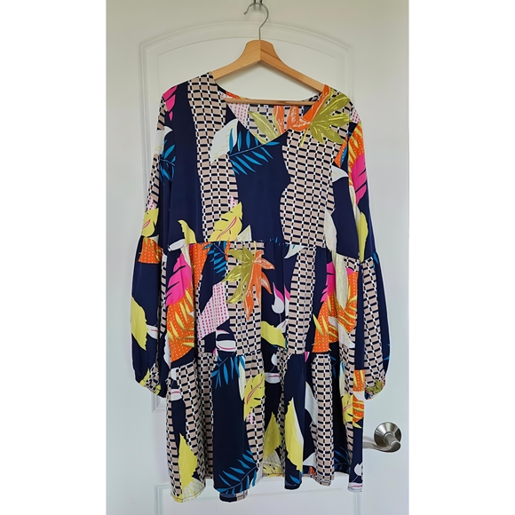 Colorful Patterned Mini Dress - Picture 3 of 3